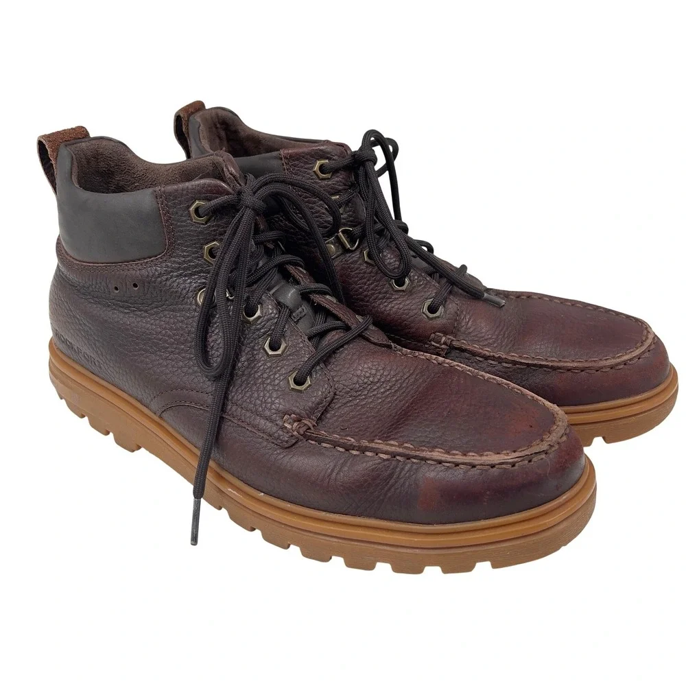 Rockport Works Mens RK6710 Waterproof Leather Safety Work Boots Brown Wide 9.5W